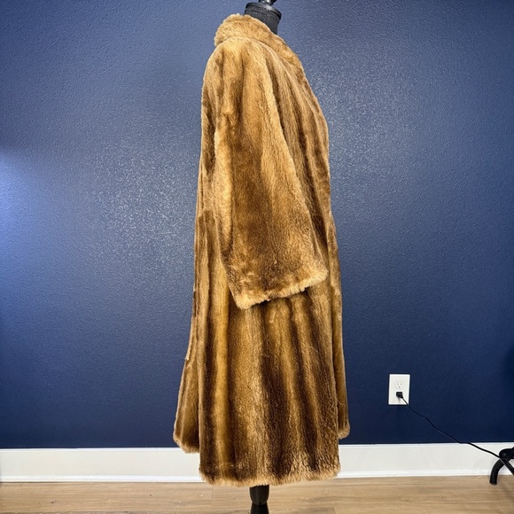 ✨VINTAGE✨ Beaver Fur Long Coat, c. 1940s/50s - Picture 8 of 12